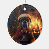 Boxer Gift, Huisdier Gift, Hond Politie, Kerstmis  Keramisch Ornament (Links)