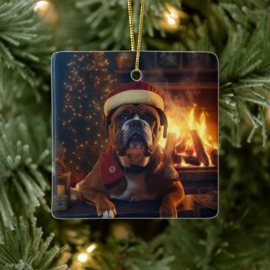 Boxer Gift, Huisdier Gift, Hond Politie, Kerstmis Keramisch Ornament (Boom)