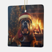 Boxer Gift, Huisdier Gift, Hond Politie, Kerstmis Keramisch Ornament (Links)