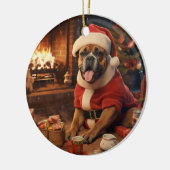 Boxer Gift, Huisdier Gift, Hond Politie, Kerstmis Keramisch Ornament (Links)