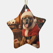 Boxer Gift, Huisdier Gift, Hond Politie, Kerstmis  Keramisch Ornament (Links)