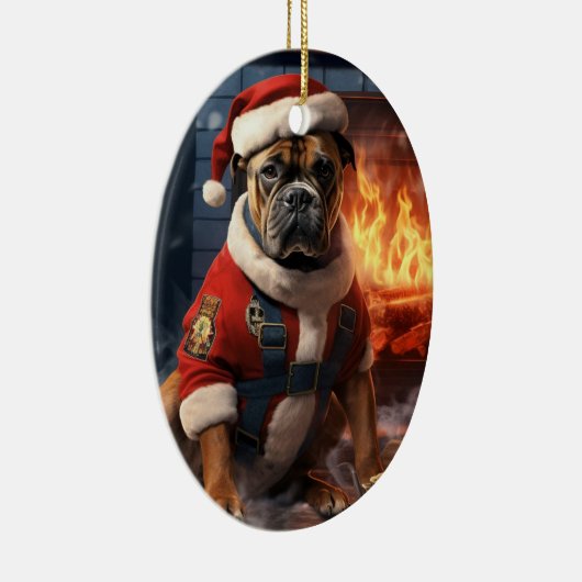 Boxer Gift, Huisdier Gift, Hond Politie, Kerstmis  Keramisch Ornament (Rechts)