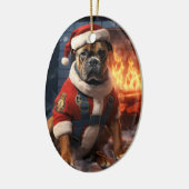Boxer Gift, Huisdier Gift, Hond Politie, Kerstmis  Keramisch Ornament (Links)