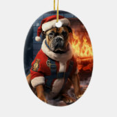 Boxer Gift, Huisdier Gift, Hond Politie, Kerstmis  Keramisch Ornament (Achterkant)