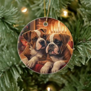 Boxer Gift, Kerstmis Ornament, Huisdier Gift, Hond Keramisch Ornament