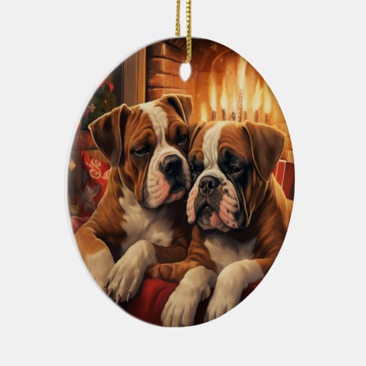 Boxer Gift, Kerstmis Ornament, Huisdier Gift, Hond Keramisch Ornament (Rechts)