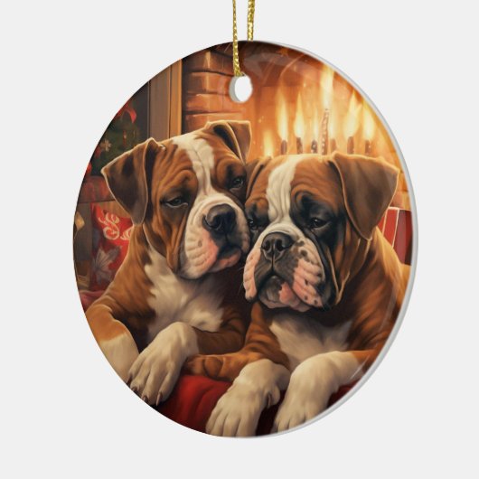 Boxer Gift, Kerstmis Ornament, Huisdier Gift, Hond Keramisch Ornament (Links)
