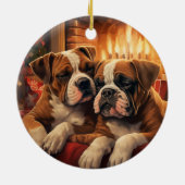 Boxer Gift, Kerstmis Ornament, Huisdier Gift, Hond Keramisch Ornament (Achterkant)