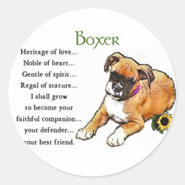 Boxer Gifts Ronde Sticker