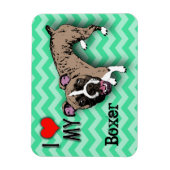 Boxer Groene Monochromatische Chevron Koelkast Mag Magneet (Verticaal)