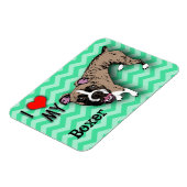 Boxer Groene Monochromatische Chevron Koelkast Mag Magneet (Linkerzijde)