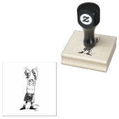 Boxer grote rubber stempel w handvat (Gestempeld)