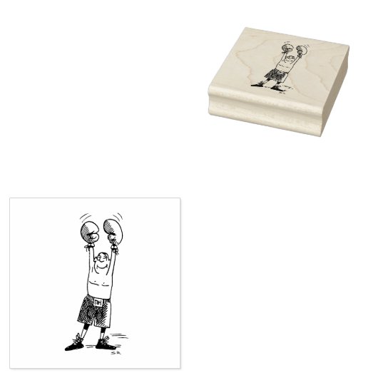 Boxer grote rubberen stempel geen handvat (Gestempeld)