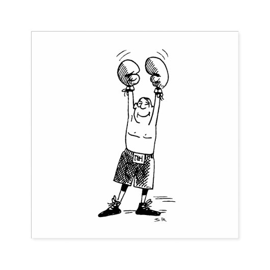 Boxer grote rubberen stempel geen handvat (Afrduk)