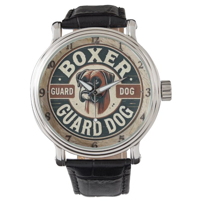 Boxer Guard Dog Horloge (Voorkant)