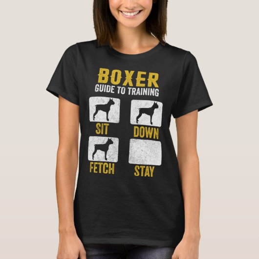 Boxer Guide To Training  Dog Mom Dad  Owners T-shirt (Voorkant)