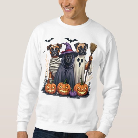 Boxer Halloween Costume Cute Spooky Dog Lover Trui (Voorkant)