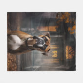 Boxer Halloween eng Fleece Deken (Voorkant (Horizontaal))