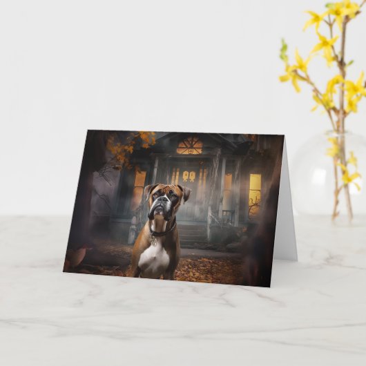 Boxer Halloween eng Kaart (Gele Bloem)