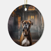 Boxer Halloween eng Keramisch Ornament (Links)