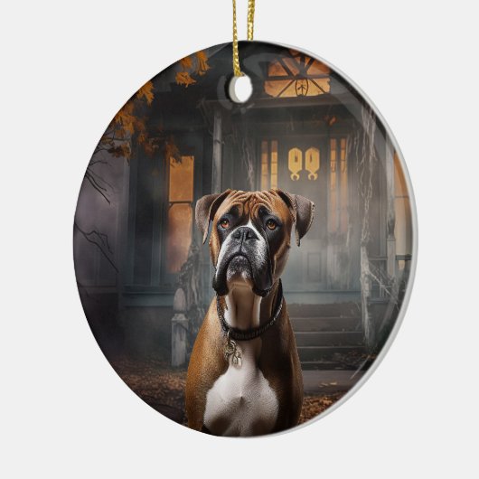 Boxer Halloween eng Keramisch Ornament (Links)