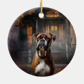 Boxer Halloween eng Keramisch Ornament (Achterkant)