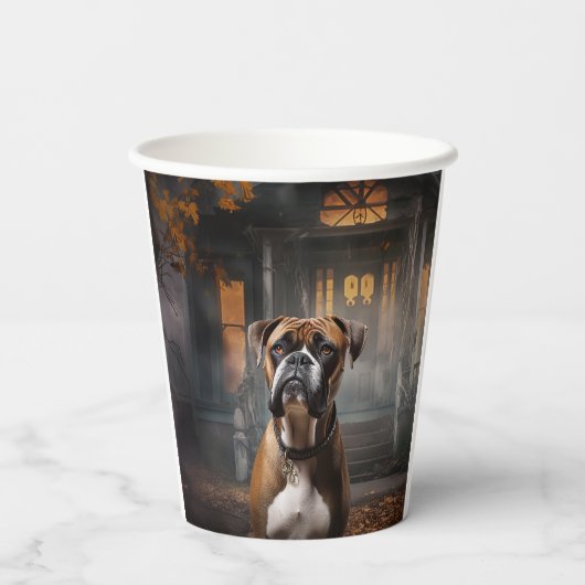 Boxer Halloween eng Papieren Bekers (Achterkant)