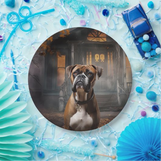 Boxer Halloween eng Papieren Bordje (Feest)