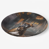 Boxer Halloween eng Papieren Bordje (Gekanteld)