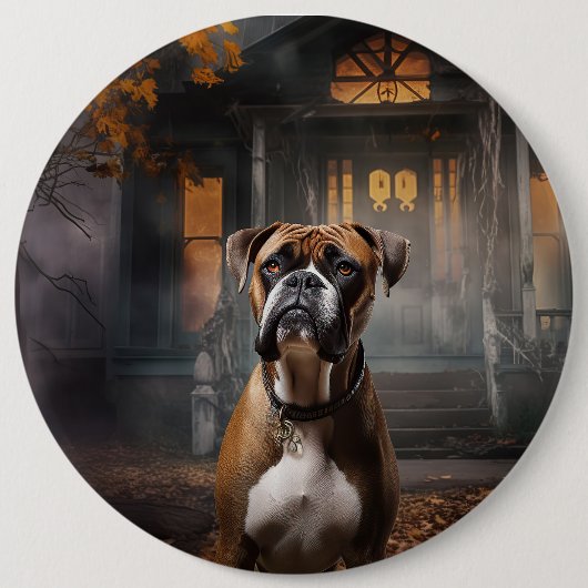 Boxer Halloween eng Ronde Button 6,0 Cm (Voorkant)