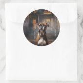 Boxer Halloween eng Ronde Sticker (Tas)