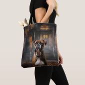 Boxer Halloween eng Tote Bag (Dichtbij)