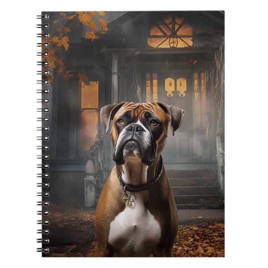Boxer Halloween Griezelen Notitieboek (Voorkant)