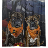 Boxer Halloween Griezelig Douchegordijn (Voorkant)