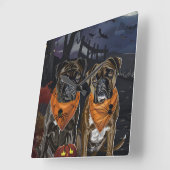Boxer Halloween Griezelig Vierkante Klok (Hoek)