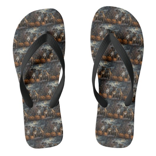 Boxer Halloween Nacht Hondendelight Teenslippers (Voetbed)