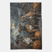 Boxer Halloween Nacht Hondendelight Theedoek (Verticaal)