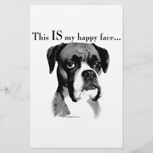 Boxer Happy Face Briefpapier (Voorkant)