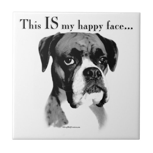 Boxer Happy Face Tegeltje (Voorkant)