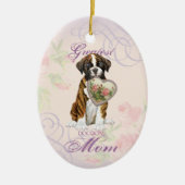 Boxer Heart Mam Keramisch Ornament (Voorkant)