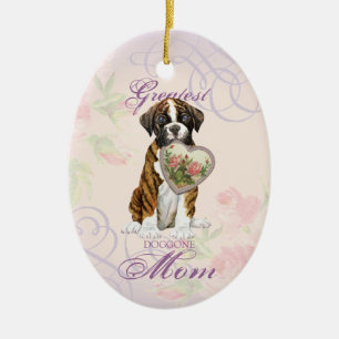 Boxer Heart Mam Keramisch Ornament
