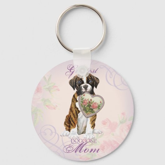 Boxer Heart Mam Sleutelhanger (Voorkant)