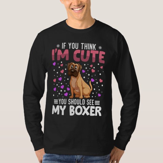 Boxer Heart Valentine's Day Animal For Womens Kids T-shirt (Voorkant)