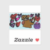 Boxer Hearts Two-Tone koffie Mok Wooden Box Sign M Sticker (Vel)