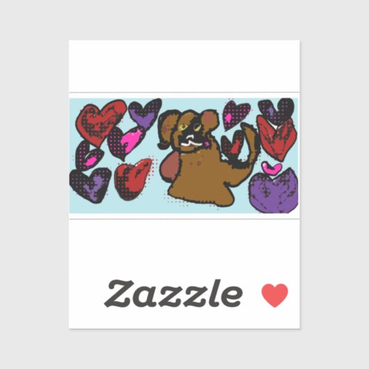 Boxer Hearts Two-Tone koffie Mok Wooden Box Sign M Sticker (Vel)