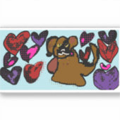 Boxer Hearts Two-Tone koffie Mok Wooden Box Sign M Sticker (Voorkant)