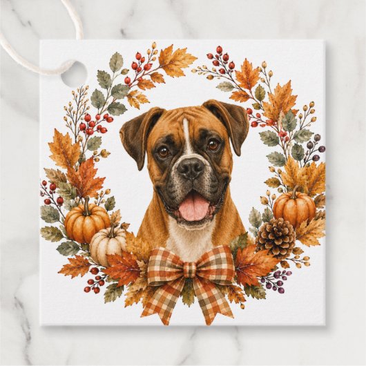 Boxer Herfstkrans Bedankjes Labels (Voorkant)