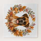 Boxer Herfstkrans Legpuzzel (Horizontaal)