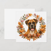 Boxer Herfstkrans Notitiekaartje (Voorkant / Achterkant)