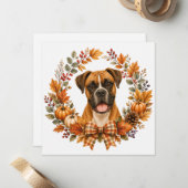 Boxer Herfstkrans Notitiekaartje (Voorkant / Achterkant in situ)
